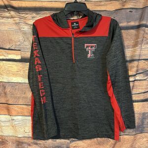 Colosseum Texas Tech Red Raiders Youth L 1/4 Zip Hoodie Jacket Lightweight